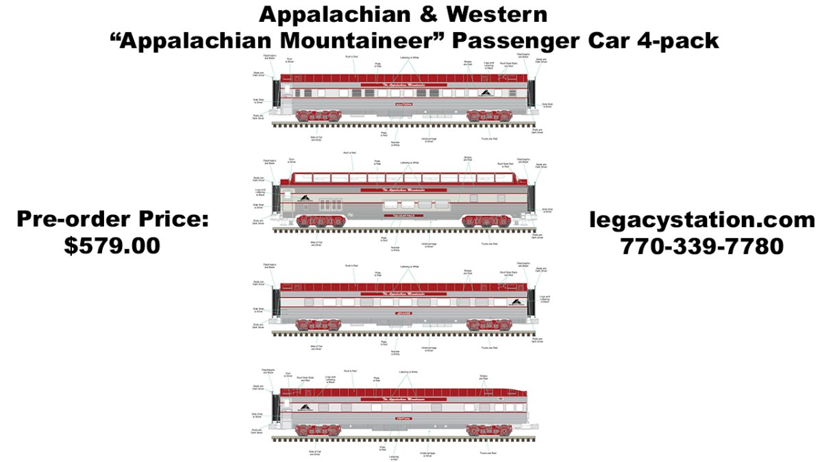 AWRX "Appalachian Mountaineer" Passenger Car 4-Pack