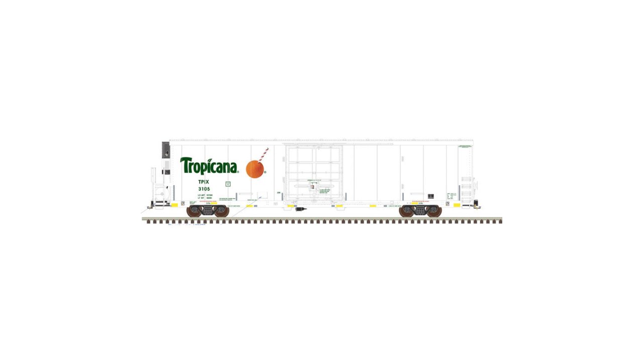 Tropicana Trinity 64' Reefer Car 4-Pack